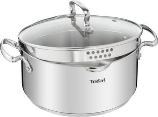 Tefal duetto+ kookpan - 24 -rond - roestvrijstaal