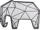 Kikkerland brievenhouder - grafische olifant - zwart - organiser - metaal - 25x15x9cm