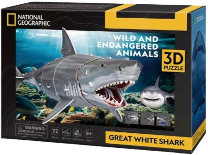Afbeelding laden in galerijviewer, Cubic fun national geographic - 3d puzzel - witte haai
