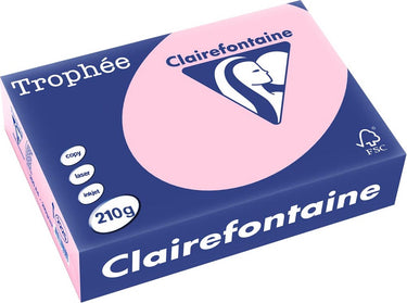 Clairefontaine trophée pastel, gekleurd papier, a4, 210 g, 250 vel, roze
