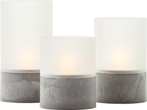 Brilliant bougie batterij - tafellamp - led - flickering candle light set - grijs wit - ip44