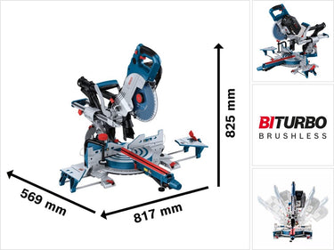 Bosch professional gcm 18v-216 dc accu afkortzaag - biturbo - zonder 18v accu en lader