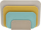 Rosti choptima snijplankenset 35,5 x 7 x 26,5 cm beach- kunststof - 4 snijplanken - vaatwasserbestendig - met houder - keuken