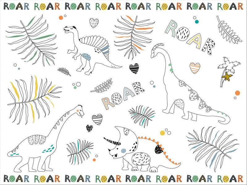 Afbeelding laden in galerijviewer, Folat party products placemats kleurplaten dino roars - 6 stuks
