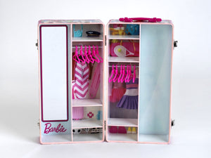 Klein toys barbie-kledingkoffer - kledingrekken en -legplanken - incl. accessoires- meerkleurig