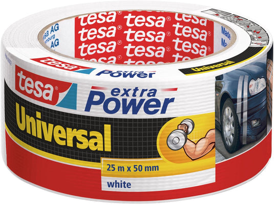 Duct tape tesa universal extra power 50 mm x 25 m wit