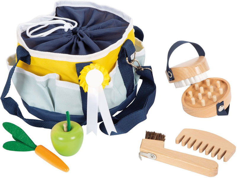 Afbeelding laden in galerijviewer, Small foot - houten paardenverzorgingsset met tas, 8dlg.
