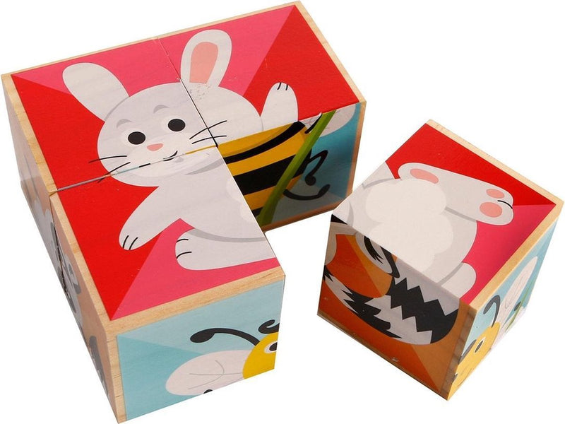 Afbeelding laden in galerijviewer, Houten blokpuzzel dieren fsc, 4st.
