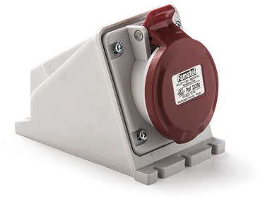 Famatel 23393 3p+n+t ip44 oppervlaktebasis 32a 380v rood