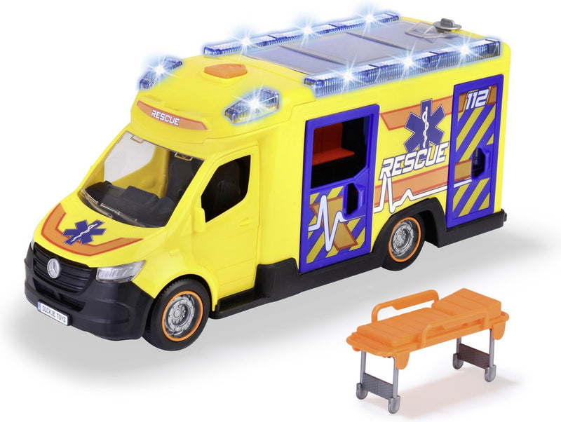 Afbeelding laden in galerijviewer, Dickie toys - mercedes benz sprinter rescue - ziekenwagen - ambulance - licht en geluid - vanaf 3 jaar
