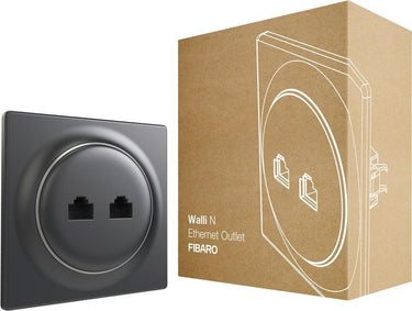 Fibaro walli n ethernet outlet - antraciet - klassiek basiselement