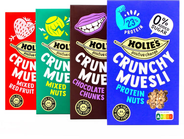 Holie's crunchy muesli mixdoos 4x 400gr - ontbijtgranen - suikervrij - gezond - vegan