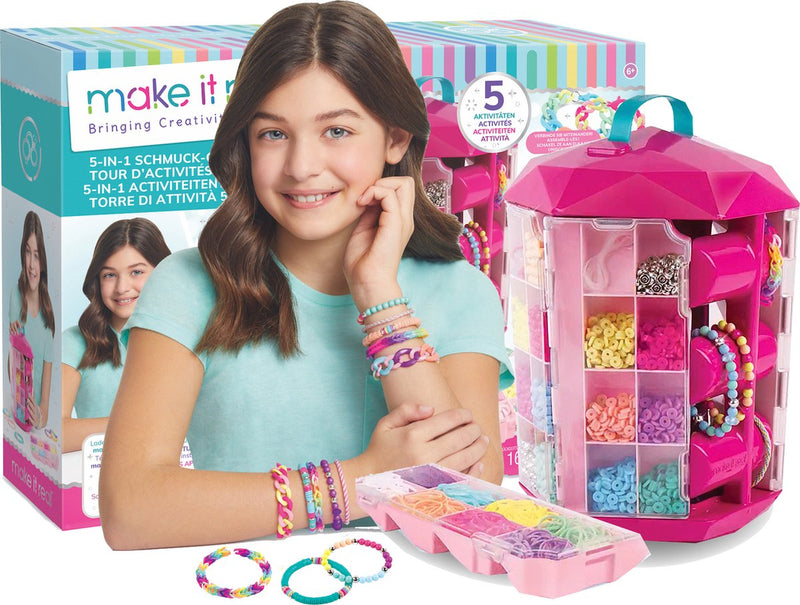 Afbeelding laden in galerijviewer, Make it real - 5-in-1 sieraden toren - mix match en maak 41 kleurrijke armbanden
