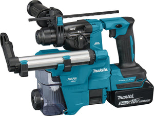 Makita dhr183rtwj accu-combihamer voor sds-plus 18v 2x 5,0 ah accu + lader met stofafzuiging dx16 in makpac