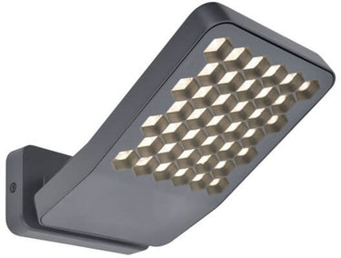 Lutec atlantis - led wandlamp voor buiten - anti-verblinding - premium aluminium - 2000lm krachtig licht - 4000k helder wit licht - ip54 extra weerbestendig - donkergrijs