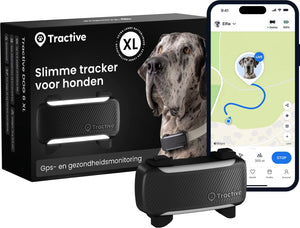 Tractive dog 6 xl – slimme gps-tracker voor honden met monitoring van vitale waarden en gezondheidswaarschuwingen, 6 weken batterijduur – zwart xl