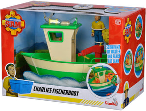 Simba brandweerman sam vissersboot speelgoed met figuur - charlie.