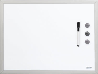 Desq ® whiteboard - magnetisch - wit - aluminium omlijsting - 30 x 40 cm