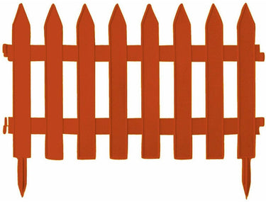 Prosperplast tuinhekjes - 7x stuks - kunststof - 320 cm - terra - borderrand - tuinafscheiding
