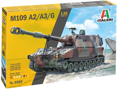 Italeri modelbouwpakket militaire voertuigen - 6589 m109 a2 a3 g tank plastic - 1:35 - modelbouw