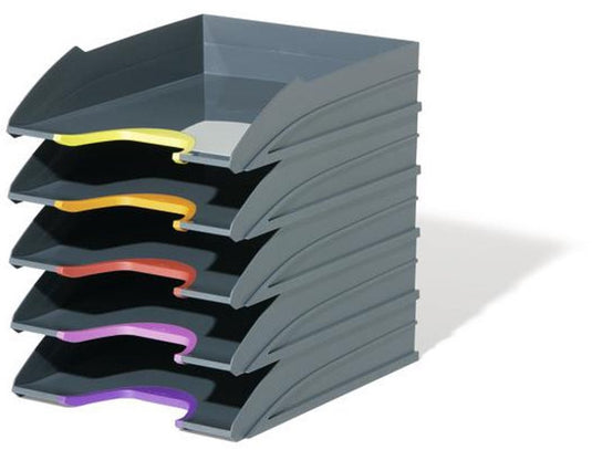 Durable set van 5 brievenbakken varicolor assortiment