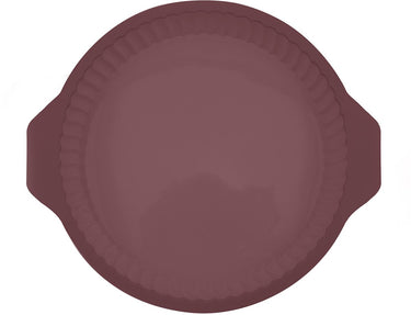Point-virgule ronde geribde quichevorm uit platinum silicone vintage maroon 24cm