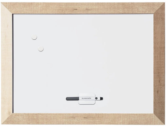 Bi-office bisilque kamashi - whiteboard - magnetisch - niet kantelbaar - met naturel kader
