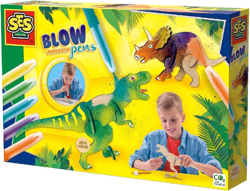 Afbeelding laden in galerijviewer, Ses blow airbrush blaaspennen dino's
