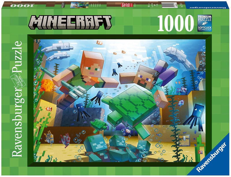 Afbeelding laden in galerijviewer, Ravensburger legpuzzel minecraft mosaic 1000 stukjes karton.
