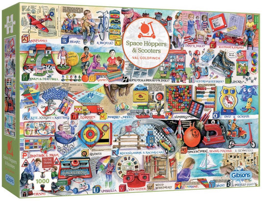 Gibsons - space hoppers scooters (door val goldfinch) - 1000 stukjes 68×49cm (b×h) - legpuzzels voor volwassenen