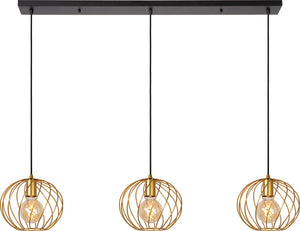 Lucide danza - hanglamp - 3xe27 - mat goud messing