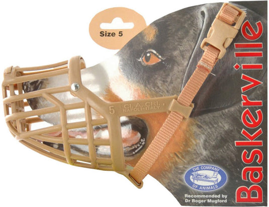Baskerville classic basket muzzle lichtbruin - hondenopvoeding - nr 5 one size