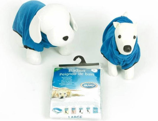 Duvo + honden badjas - blauw - 40cm