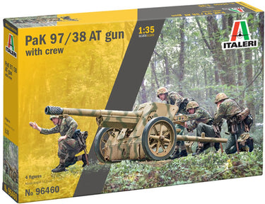 Italeri modelbouwpakket militaire voertuigen - 96460 pak 97 38 antitankkanon met bemanning - wwii duits militair antitankartillerie plastic - 1:35 - modelbouw