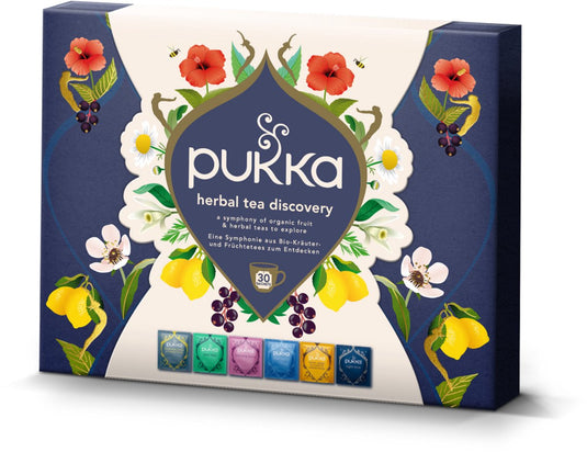Pukka tea discovery box - 30 theezakjes - biologische kruidenthee - 5 x 6 zakjes - giftset - theedoos - thee geschenkdoos