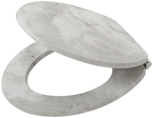 Tiger marble - wc bril - softclose - mdf - wit grijs