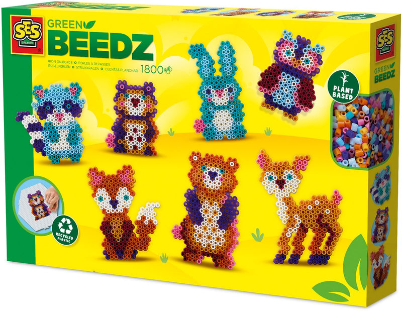 Afbeelding laden in galerijviewer, Ses green beedz - strijkkralenset bosdieren
