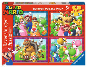 Merkloos sans marque ravensburger - super mario 4-in-1 puzzel - 100 stukjes