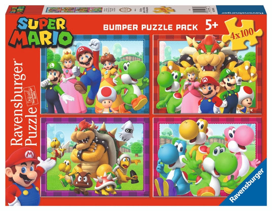 Merkloos sans marque ravensburger - super mario 4-in-1 puzzel - 100 stukjes