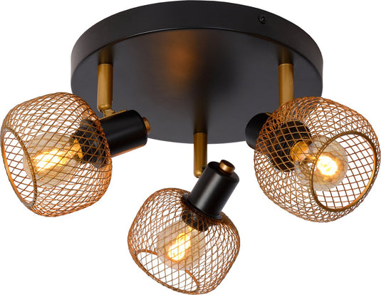 Lucide maren - plafondspot (plafondlamp) - ø 37 cm - 3xe14 - mat goud messing