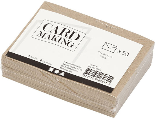 Creativ company cc recycled envelope, envelope size 7,8x11,5 cm, 120 g, natural, 50 pc 1 pack