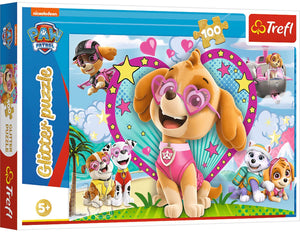 Trefl paw patrol glitter legpuzzel - 100 stukjes - vanaf 5 jaar