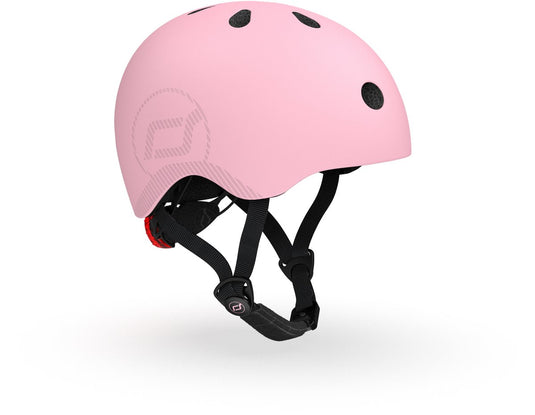Scoot ride helmet – sporthelm – m l 55-59 cm – led achterlicht – magnetische sluiting – verstelbaar – roze