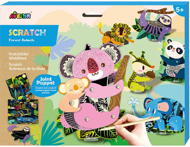 Avenir scratch jointed puppet - bosdieren - kras marionetpopjes - 5 jaar