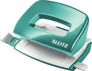 Leitz wow mini perforator - perforeert tot 10 vel - voor mappen en ringbanden - ideaal voor thuiskantoor thuiswerkplek - ijsblauw