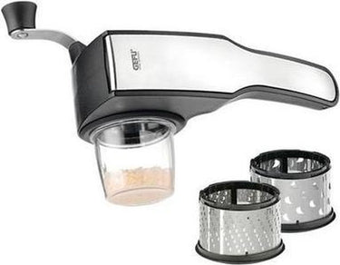 Gefu pecorino kaasmolen - voor harde kaas, chocolade en noten - rvs
