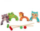 Houten croquetspel dieren, 8dlg.