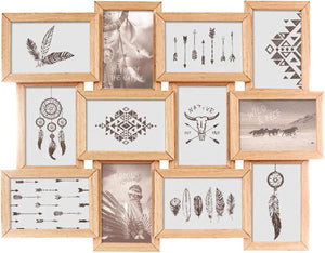 Atmosphera collage fotolijst - voor 12 foto's - 58 x 45 cm - hout - fotolijsten