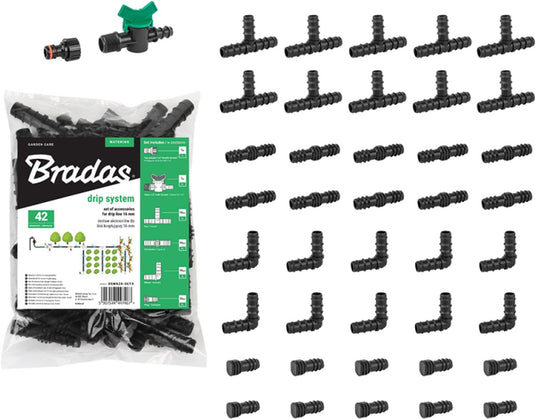Bradas dswa20-set3 - druppelsysteem accessoire set - 16mm - 42 stuks
