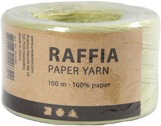 Creativ company raffia garen lichtgroen - papiergaren 100m voor knutselen.